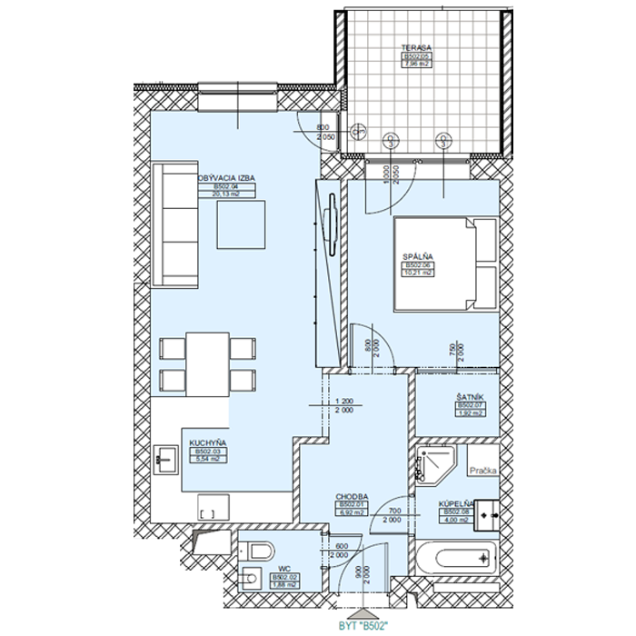 Bytový dom - Gaštan - 5. poschodie - Byt B502