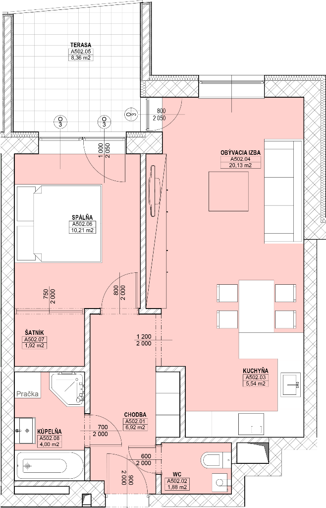 Bytový dom - Javor - 5. poschodie - Byt A502