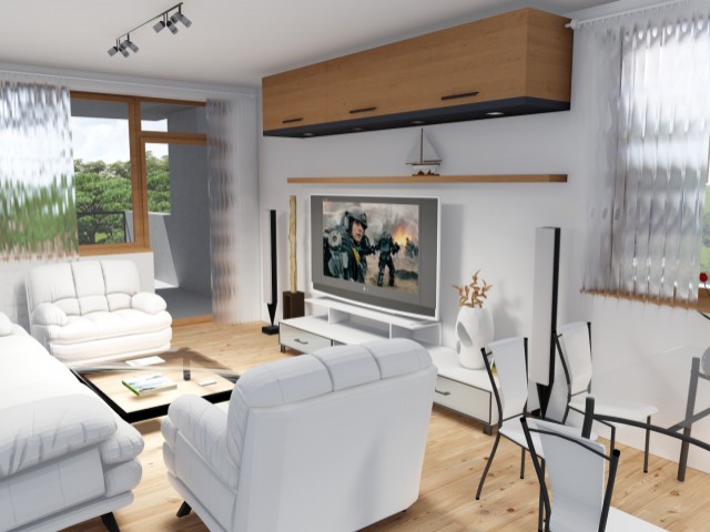 Vizualizácie interiéru bytu - krajný / koncový byt